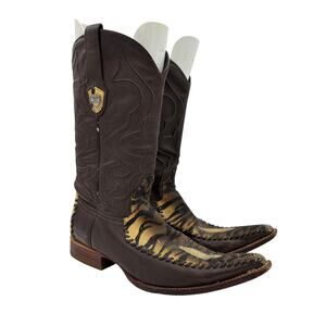 Wild West Genuine Stingray Single Stone Leather Boots Men's 10.5EE Western